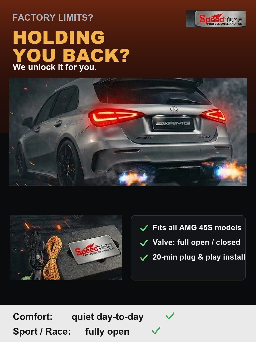 AMG 45S exhaust not behaving? A valve module fixes it in 20 minutes
